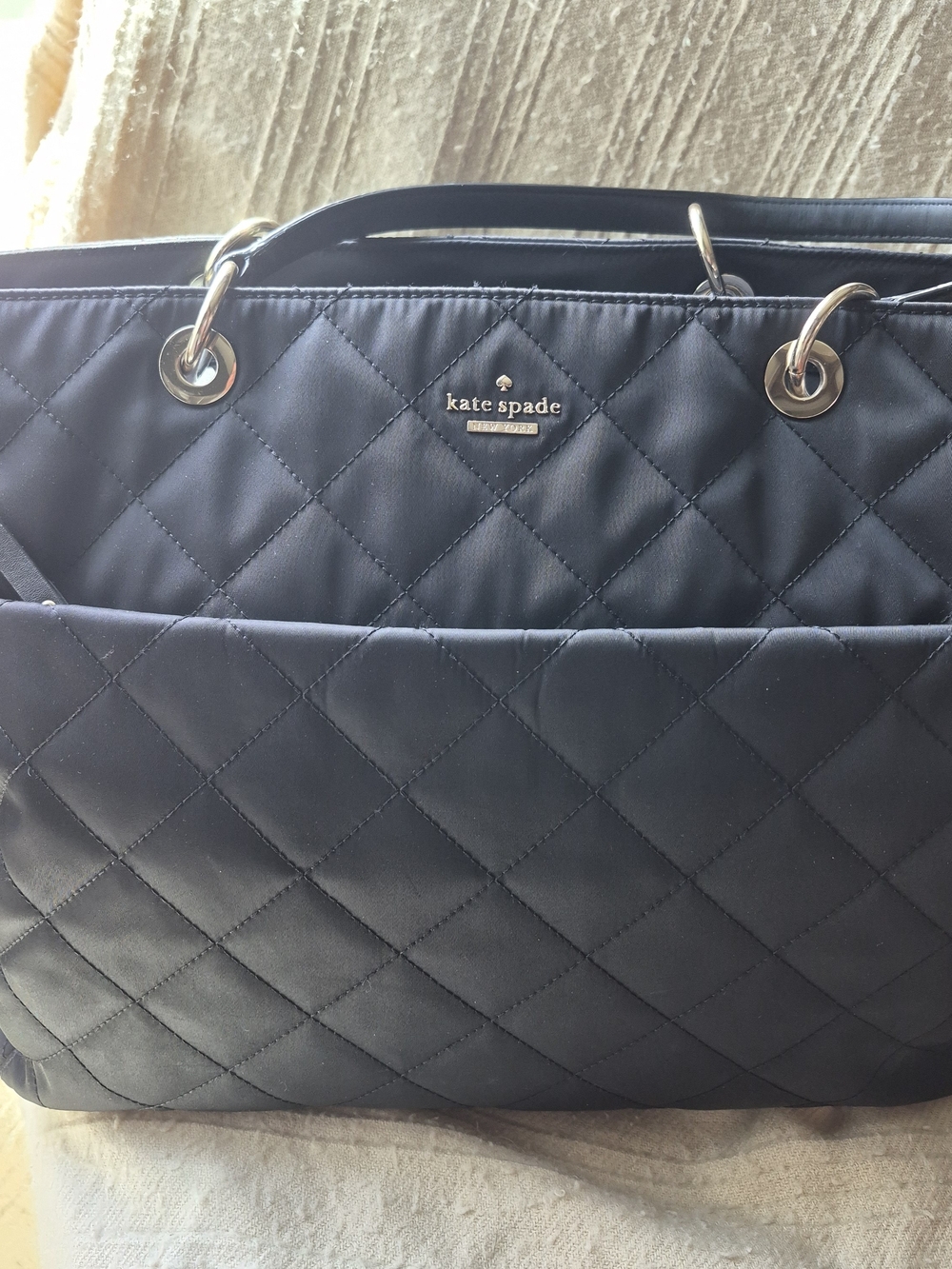 kate spade Classy Quilted Black Tote/Diaper Bag